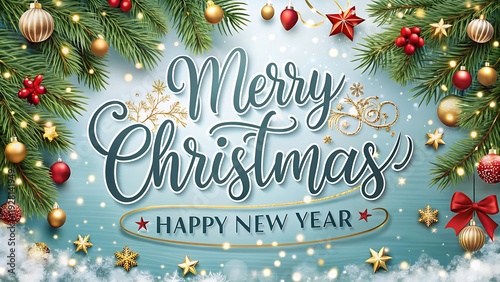 Wallpaper Mural Merry Christmas And Happy New Year Winter Card Design Torontodigital.ca