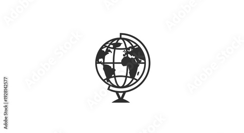 Globe Earth Map Illustration Icon.