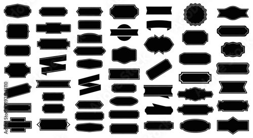 Collection of various black silhouettes on white background.