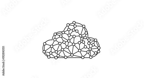 Geometric Cloud Shape with Network Lines.
