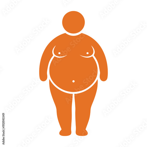 Flat design illustration of a human silhouette emphasizing healthy weight awareness and body positivity for educational and motivational content