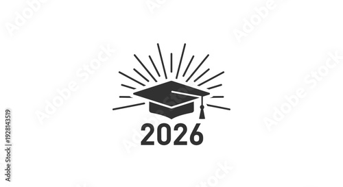 Graduation Cap Icon with Tassel.