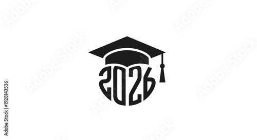 Graduation Cap Icon with Year Number.