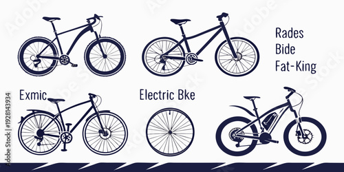 A variety of bicycles and tricycles with different designs and features Vector