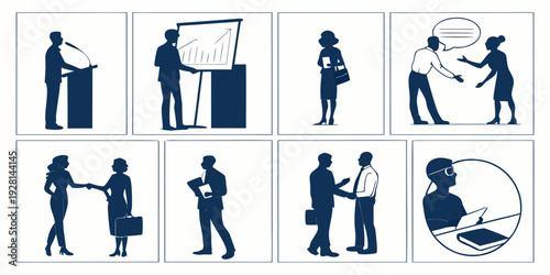 Diverse group of people engaged in various activities and interactions Vector