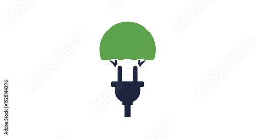 Green Energy Electric Plug Icon Symbol.