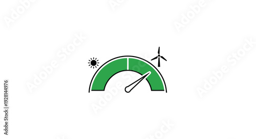 Green energy meter with wind turbine.