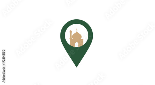 Green Map Pointer Location Icon.