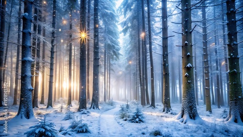 Wallpaper Mural Winter Forest With Light Snowfall And Fog Torontodigital.ca