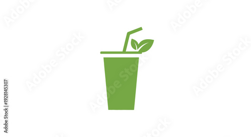 Green Smoothie Cup with Straw.