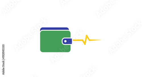 Green wallet with blue card.