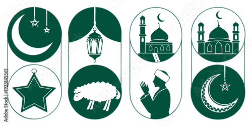 Religious symbols from different faiths including islam, judaism, christianity, and buddhism Vector