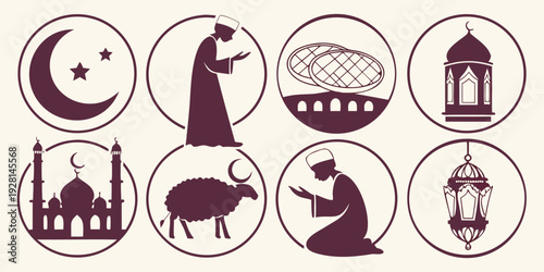 A collection of diverse symbols representing various aspects of life and culture Vector