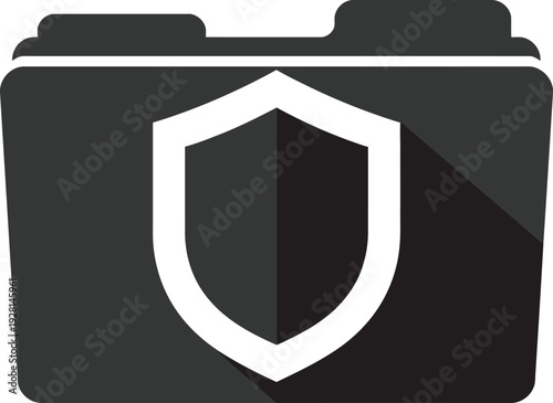 Secure Folder Icon with Shield Symbol, Representing Data Protection and Privacy