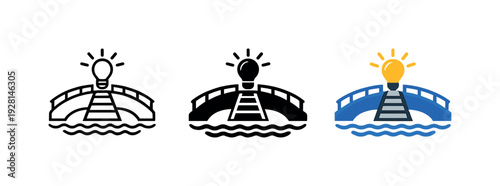 Bridge to solutions metaphor visualized as a symbolic help mark suggesting guidance, clarity, and problem resolution, three