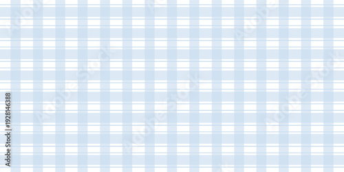 Seamless Light Blue Gingham Pattern Background. Classic Two-Tone Pastel Plaid Check Design for Fabric, Textile, Wallpaper, and Picnic Decor.