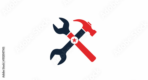 Hammer and Wrench Tool Icons.