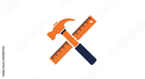 Hammer and Ruler Tool Combination.