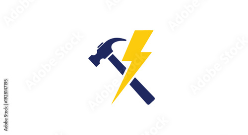 Hammer with yellow lightning bolt symbol.