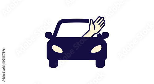 Hand Waving Out of Car Window.
