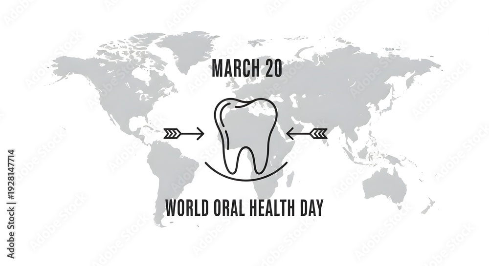 Naklejka premium World oral health day on march 20th globally