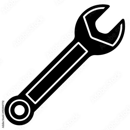 Large silver wrench vector icon isolated on white background with adjustable jaw tool symbol for maintenance and repair concepts