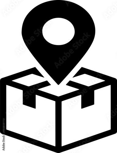 Package tracking location vector icon. delivery service and shipping logistics
