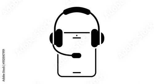 Headset on a mobile phone.