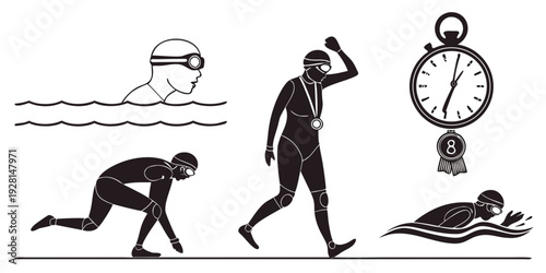 Illustration depicting various stages of human evolution and activities Vector