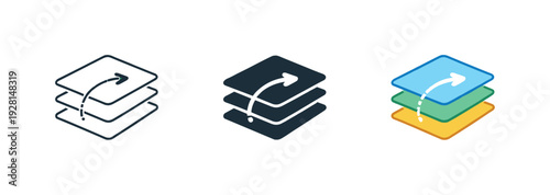 Within professional learning context appears an information sharing icon combining layered panels and transfer cues to express