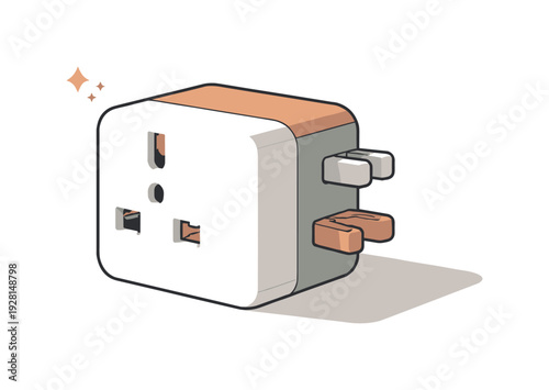 Compact universal travel adapter with multiple international plug types and sockets