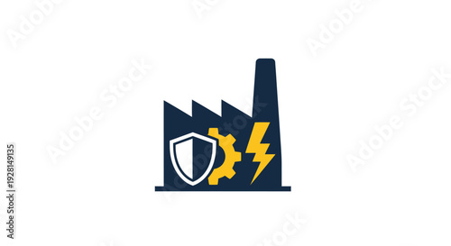 Industrial factory security protection icon.