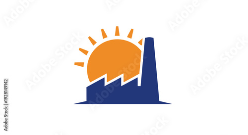 Industrial Factory Silhouette at Sunrise.