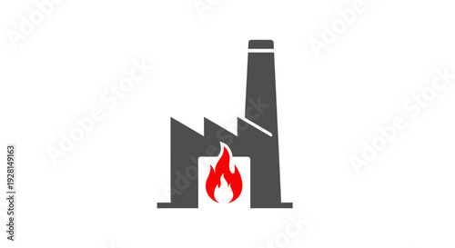 Industrial Factory with Fire Emblem Logo.
