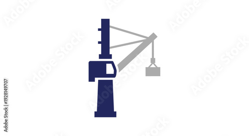 Industrial crane machine lifting heavy load.