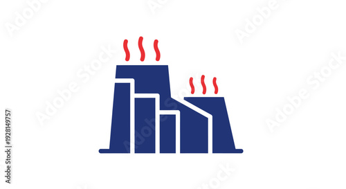 Industrial Factory Building with Smoke Emission.