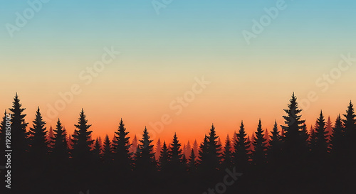Beautiful sunset over a dense forest landscape, celebrating International Day of Forests