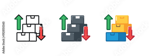 In market dynamics context appears a supply demand icon combining stacked goods shapes and directional cues to imply interaction