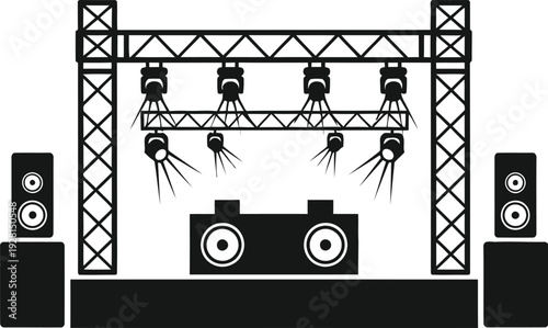 Stage concert equipment music production setup