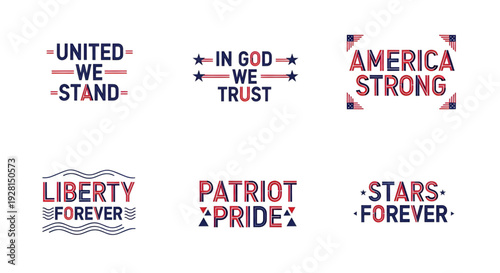 American spirit slogans for liberty and freedom with national colors