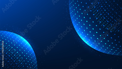Quantum technology background dot sphere symbolizing advanced data processing, quantum computing systems, high-speed computation, digital transformation, and next-generation technology innovation.