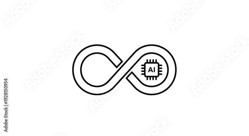 Infinity loop with AI chip.