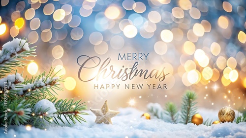 Wallpaper Mural Christmas Greeting Card With Soft Bokeh Snow Torontodigital.ca