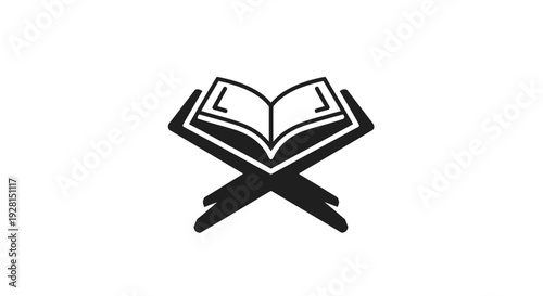 Islamic Holy Book Symbol Icon.