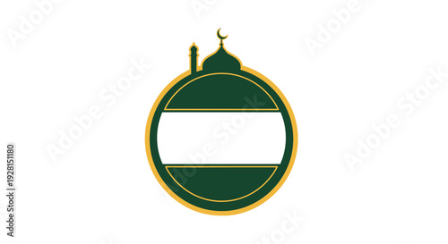 Islamic Symbol Crescent Moon Icon.