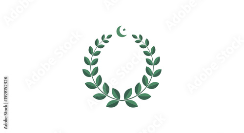 Laurel Wreath Green Leaves Illustration.