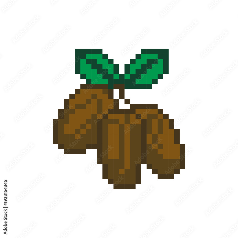 Fototapeta premium Pixel Art Fresh Dates Fruit Ramadan Food