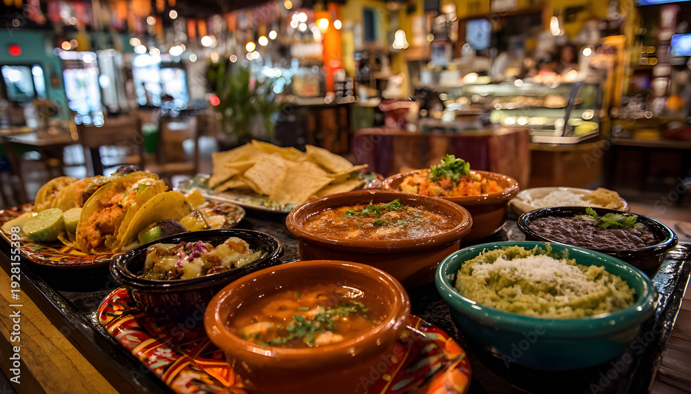 Fototapeta premium Food Tour Explore local Hispanic restaurants and food markets