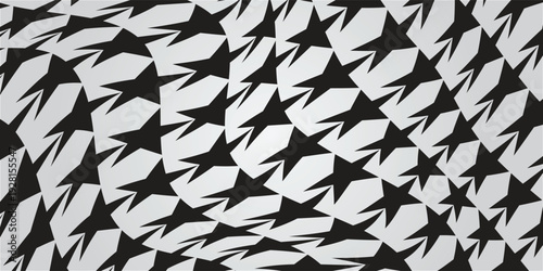 Vector star pattern, mosaic texture. Creative illustration in halftone style with stars. Abstract geometric background, EPS 10.