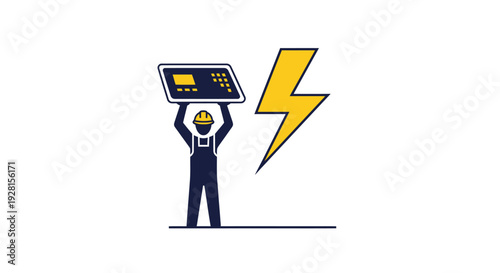 Man holding circuit board up high.